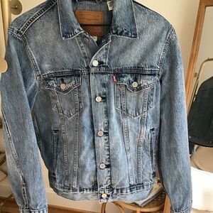 STRAUSS & CO Men Denim Trucker Jacket Size Small